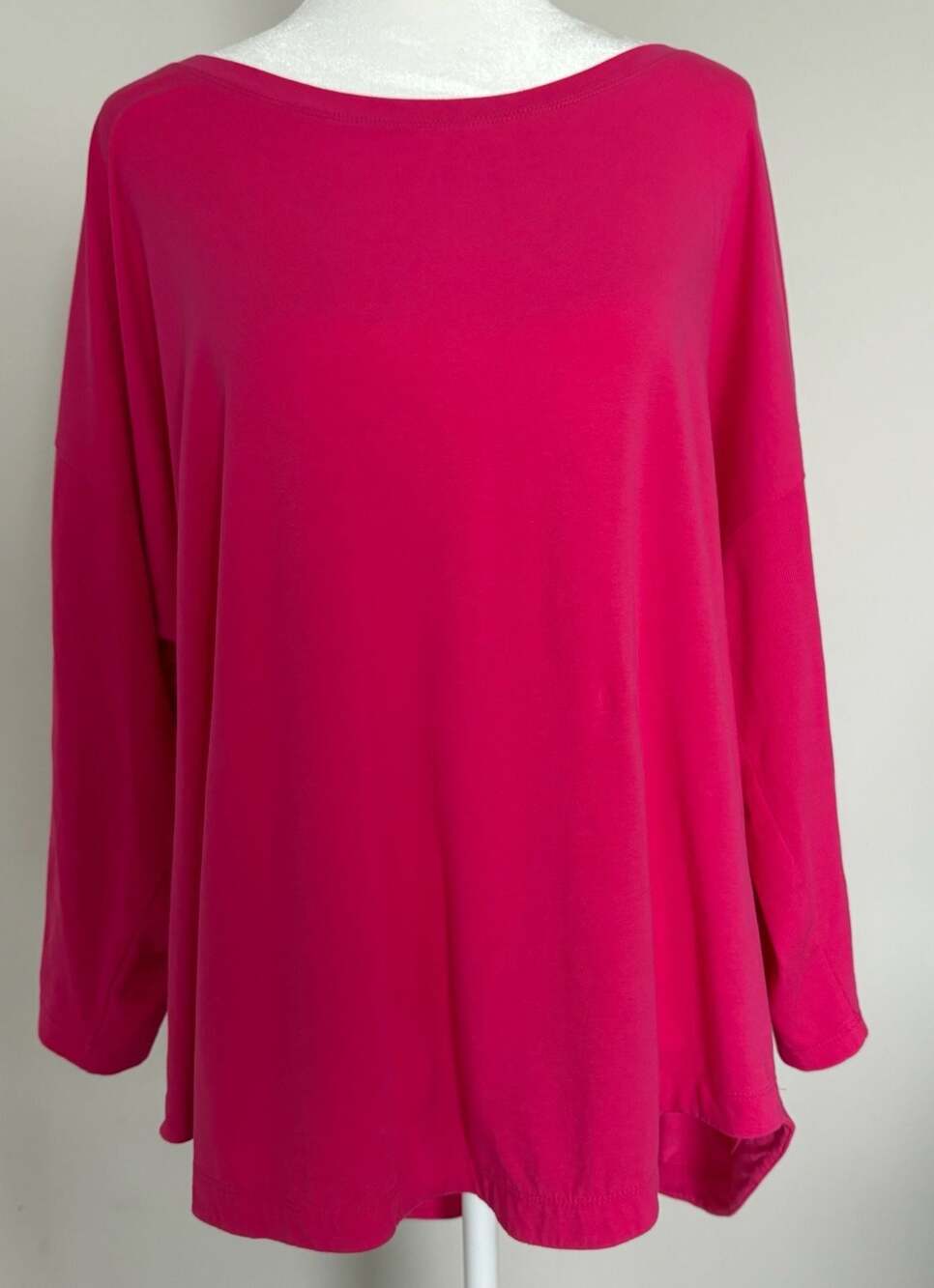 Lauren Ralph Lauren Active Plus Size 3X Hot Pink Long Sleeve Crew Neck Top